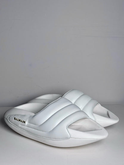W Shoe Size 40 (10, US) Balmain White Leather, Rubber Lambskin Pre-owned Sandals - VIDA STYLE SHOP