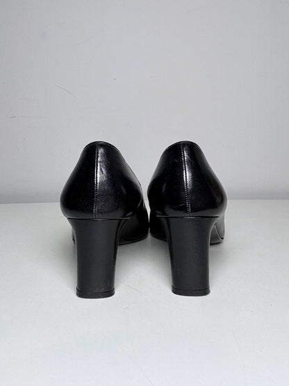 Black W Shoe Size 8.5 St. John Black Leather Heels