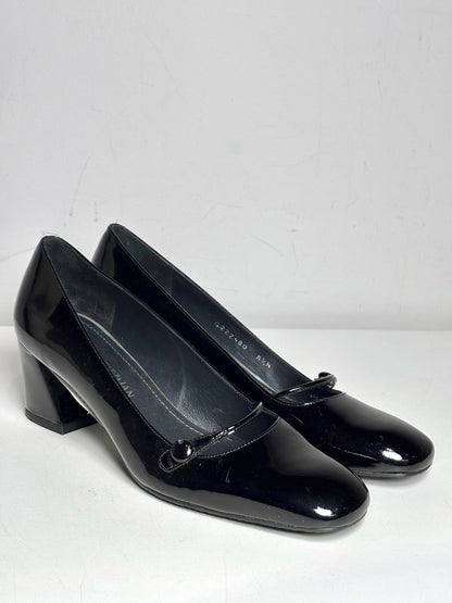 Black W Shoe Size 8.5N Stuart Weitzman Black Patent Leather Women's Pre-owned Pump