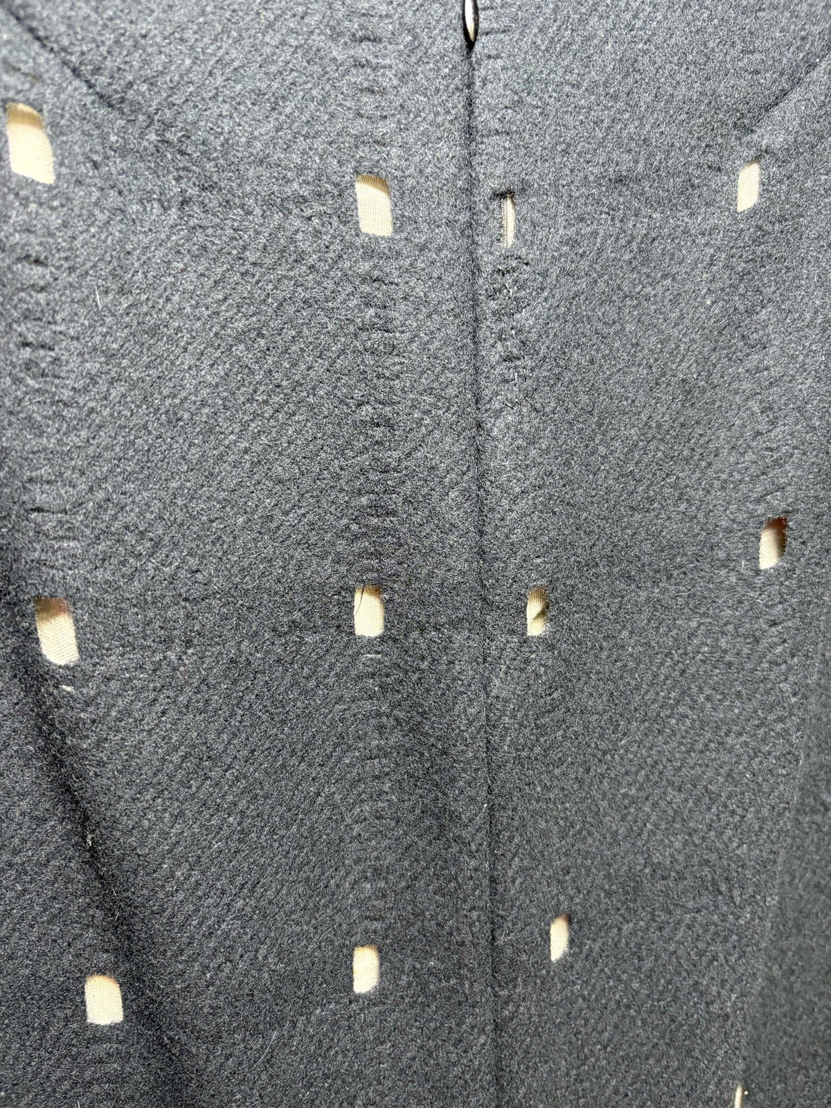 36 W Sz 36 Jil Sander Black Cutouts Wool w/Cotton Lining Skirt Pre-owned Vintage