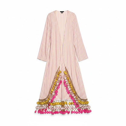 1 (2 - 4 US) Women Size 1 (2 - 4 US) My Beachy Side Pink Embroidered, Crochet 3D Cover Up
