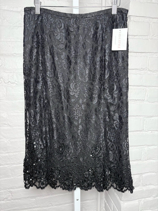 10 Women Size 10 Carlisle Black Lace Vintage Skirt