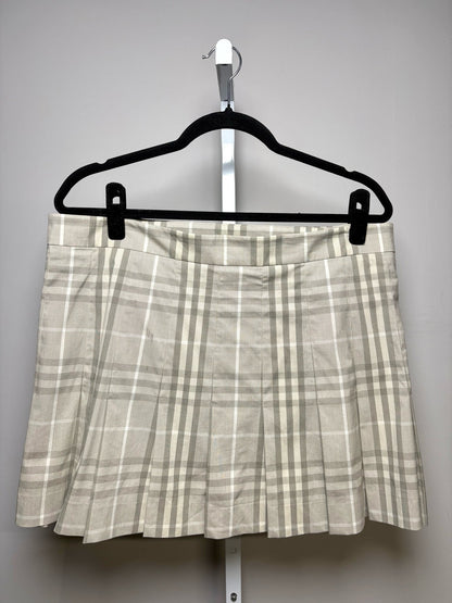 12 Women Size 12 Burberry Brit Gray Check Print Cotton Pre-owned Mini Skirt