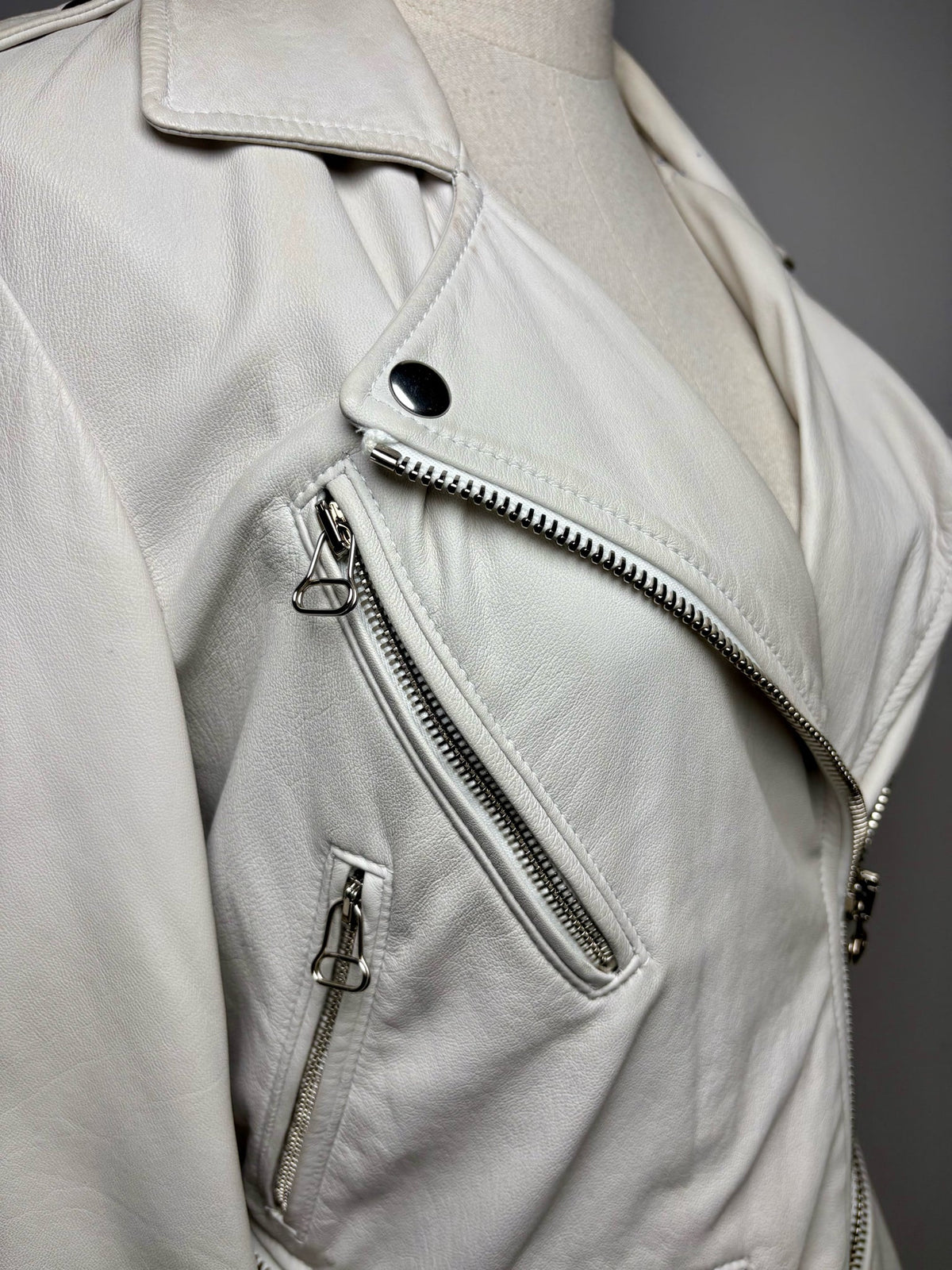 2 Women Size 2 3.1 Phillip Lim Bone Pure Leather Pre-Owned Moto Jacket