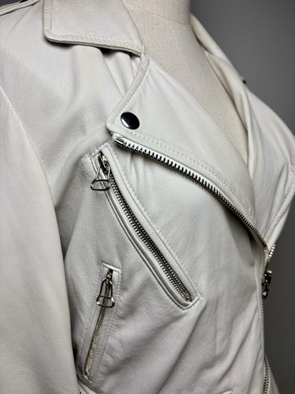 2 Women Size 2 3.1 Phillip Lim Bone Pure Leather Pre-Owned Moto Jacket