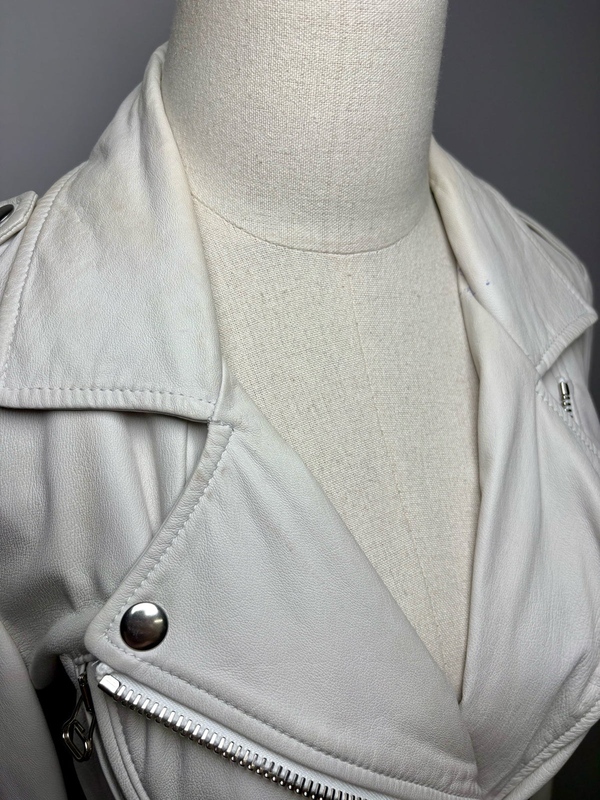 2 Women Size 2 3.1 Phillip Lim Bone Pure Leather Pre-Owned Moto Jacket