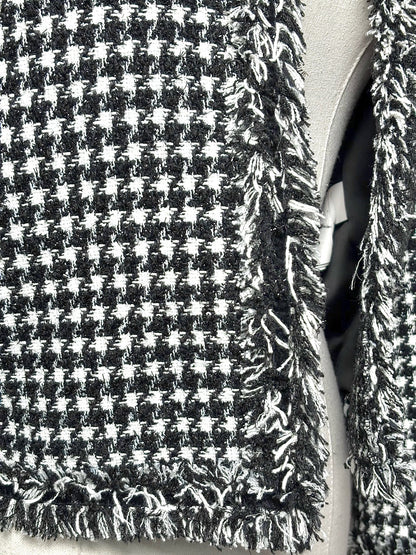 2 Women Size 2 Kate Spade New York Black & White Tweed Pre-owned Blazer