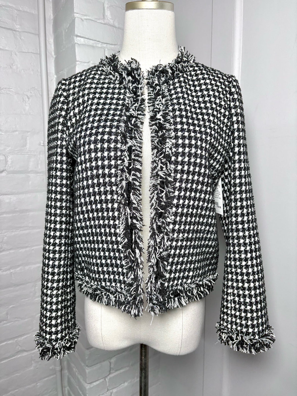 2 Women Size 2 Kate Spade New York Black & White Tweed Pre-owned Blazer