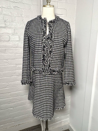 2 Women Size 2 Kate Spade New York Black & White Tweed Pre-owned Blazer