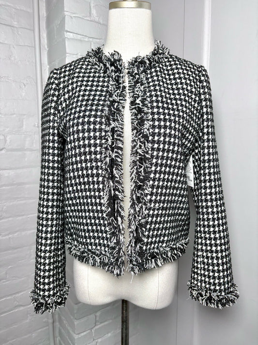 2 Women Size 2 Kate Spade New York Black & White Tweed Pre-owned Blazer