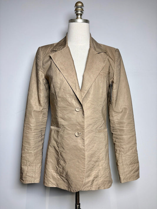 2 Women Size 2 Veronica Beard Dickey-Ready Zipper Beige Solid Pre-owned Jacket