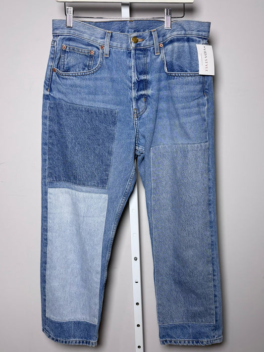 29 (8) Women Size 29 (8) B Sides Blue Jeans Light Blue Patches Pre-Owned Jeans