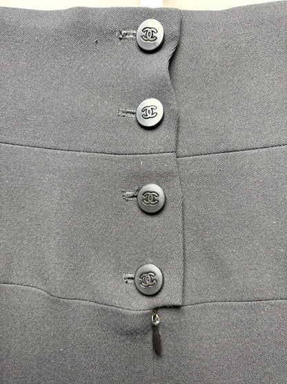 36 Women Size 36 Chanel Boutique Black Solid Pure Wool Women's Pre-owned Pants