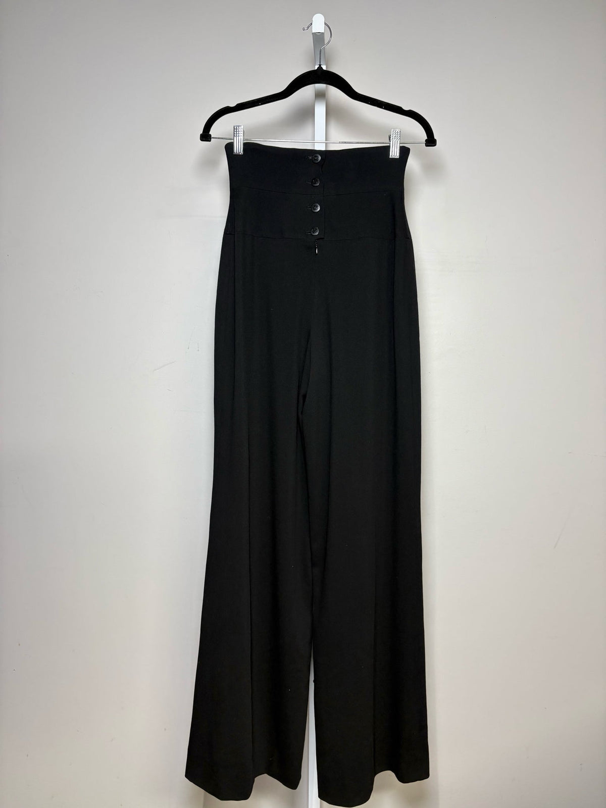 36 Women Size 36 Chanel Boutique Black Solid Pure Wool Women's Pre-owned Pants