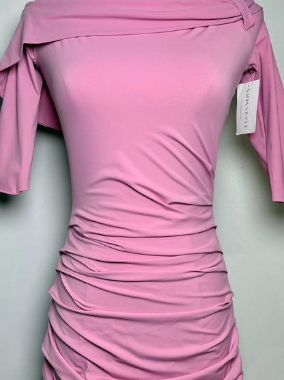 38 Women Size 38 Chiara Boni La Petite Robe Pink Solid Women's Pre-owned Dress
