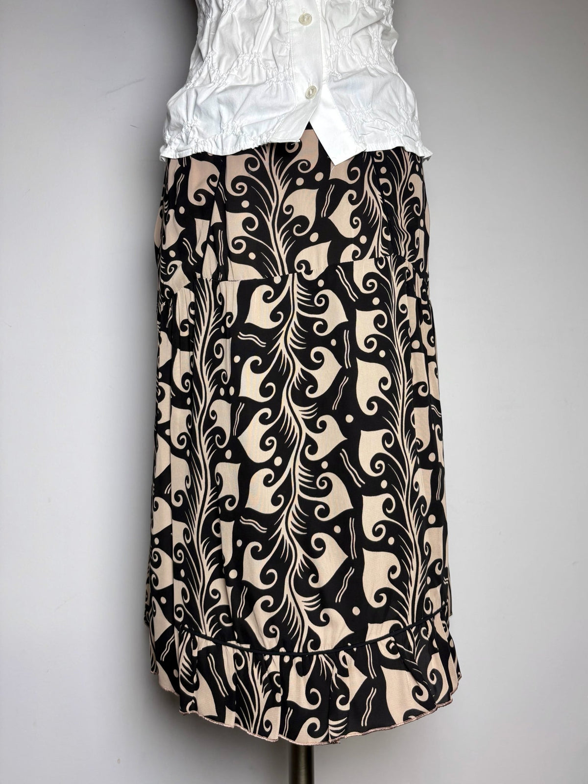 38 Women Size 38 Marni Black, Beige Abstract Art Pre-owned Skirt
