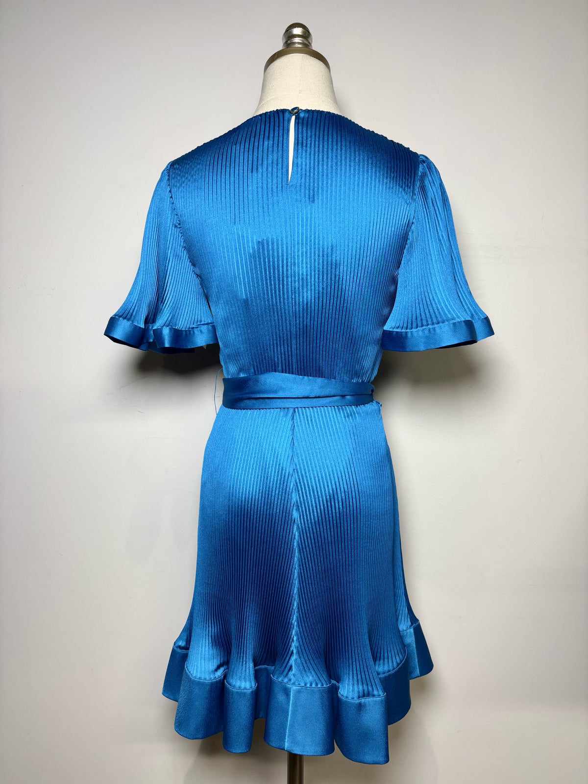 4 Women Size 4 Milly Blue Plisse/Pleated Polyester Women's NWT Dress