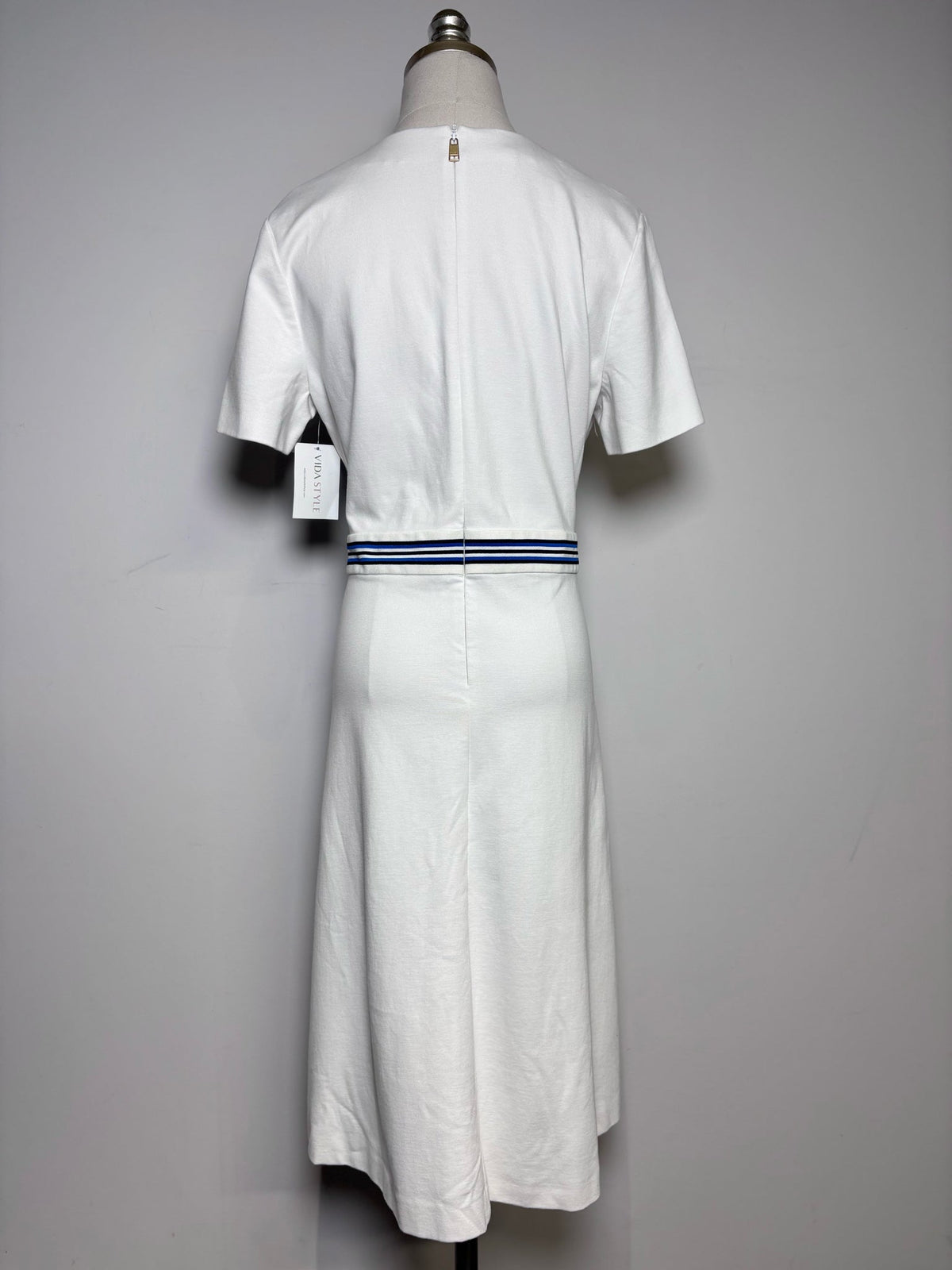 40 Women Size 40 Escada Sport White, blue Stripe Women's Dress