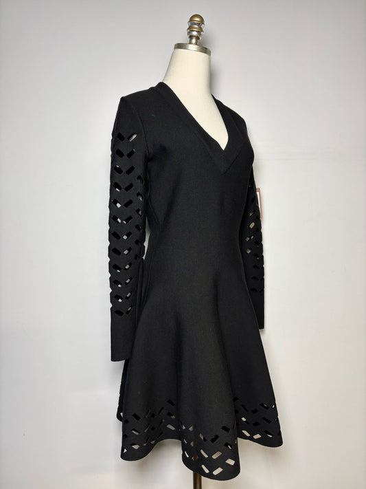 42 ( 6 US) Women Size 42 ( 6 US) Alaia Black Solid Wool Blend NWT Dress