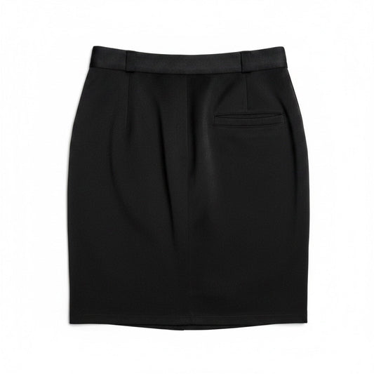 42 Women Size 42 Gianni Versace Black Vintage Pencil Pure Wool Skirt Pre-Owned