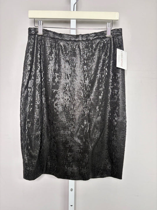 44 (8 US) Women Size 44 (8 US) Guy Laroche Black Snakeskin Effect Vintage Skirt