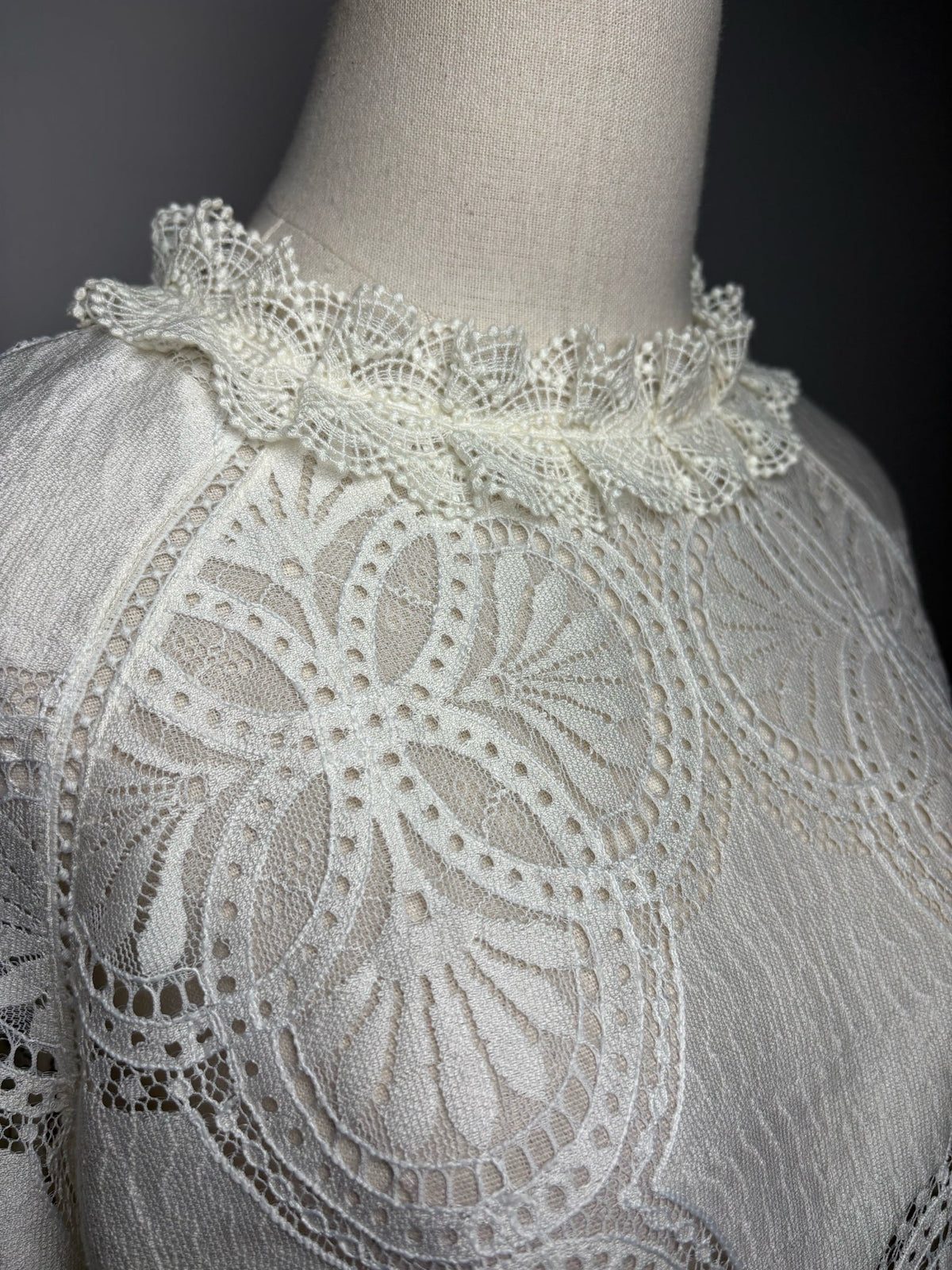 44 Women Size 44 Sézane Bianca White Lace Cotton Blend Pre-Owned Blouse