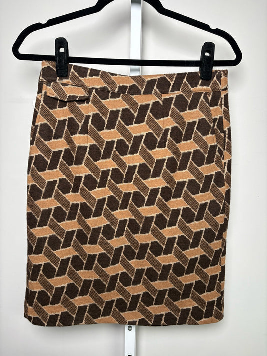 6 Women Size 6 Diane Von Furstenberg Brown, tan Geometric Skirt