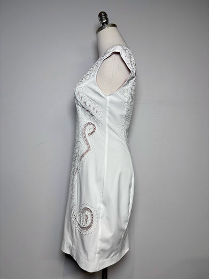 6 Women Size 6 Karen Millen Cream Embellished Women's Polyester Pre-owned Dress