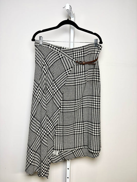 6 (M) Women Size 6 (M) Tibi Black, White Plaid Midi Skirt