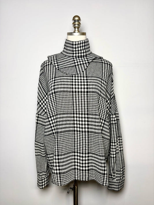 6 Women Size 6 Tibi Black/White Plaid 62% Wool 38% Polyamide Pre-owned Top
