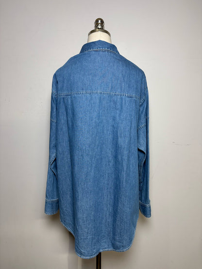 8 Women Size 8 3.1 Phillip Lim Blue Denim Pure Cotton Pre-Owned Button-Down Shirt