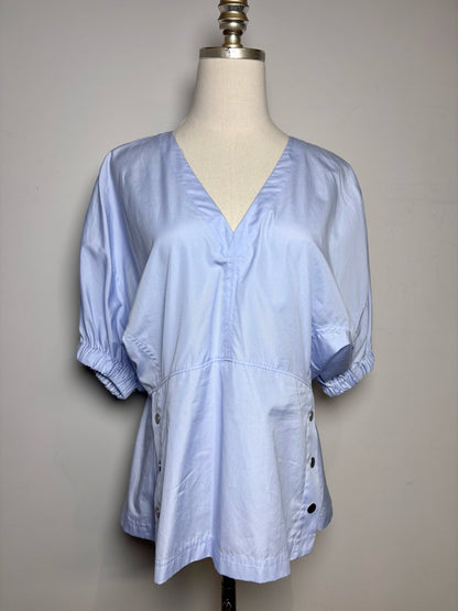 8 Women Size 8 3.1 Phillip Lim Light Blue Solid 100% Cotton Women's Top
