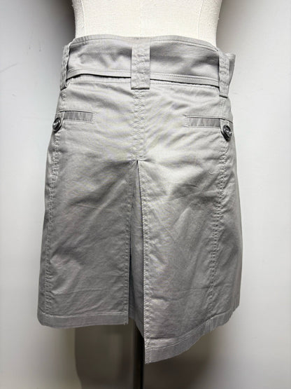 8 Women Size 8 Burberry Brit Taupe Pure Cotton Pre-Owned Mini Utility Skirt