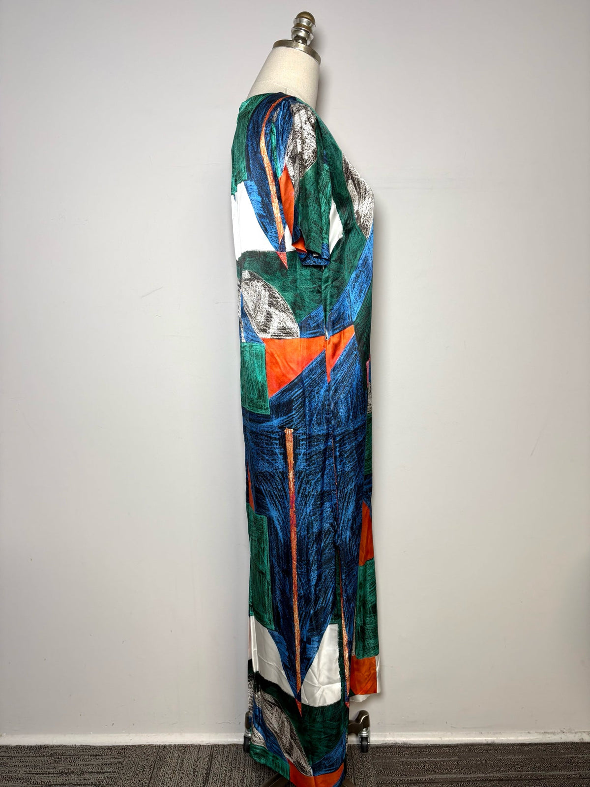 40 (L US) Women Size 8 Hunter Bell Valerie Mosaic Silk Blend Pre-owned NWT Midi Dress