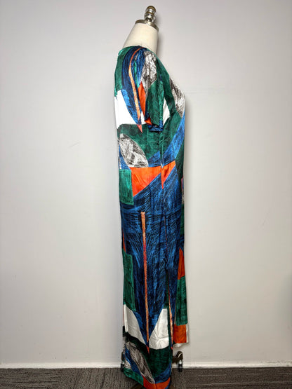 40 (L US) Women Size 8 Hunter Bell Valerie Mosaic Silk Blend Pre-owned NWT Midi Dress
