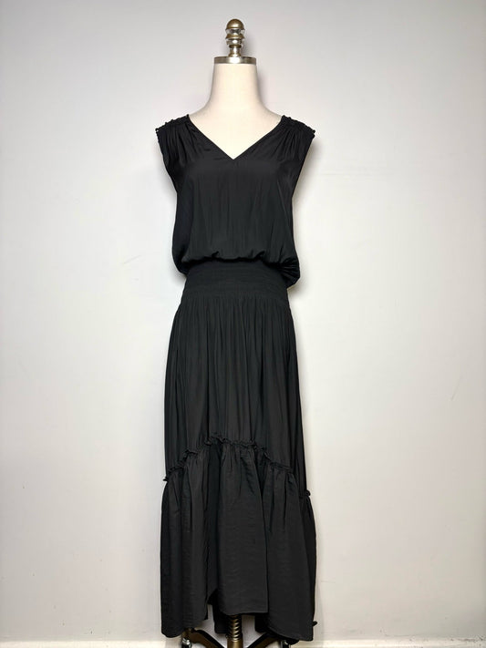 L Women Size L Ramy Brook Black Solid Polyester Pre-owned Dress