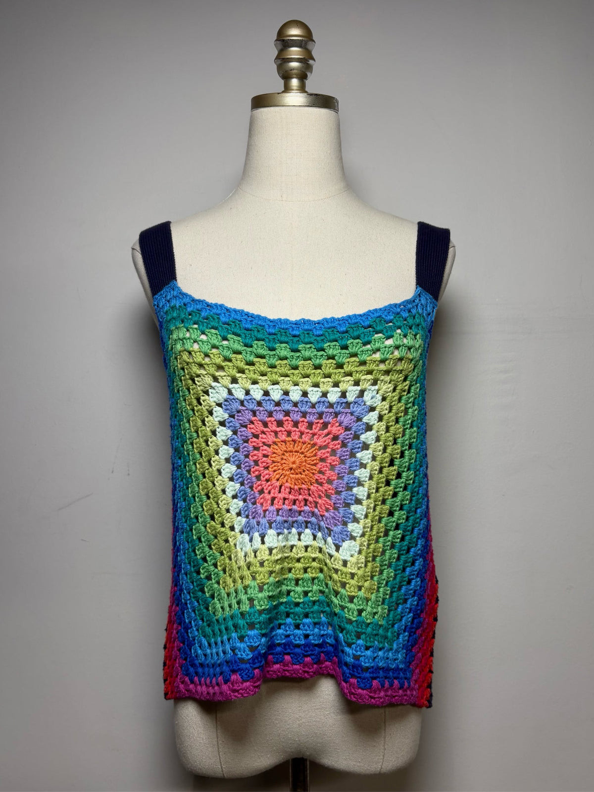 M Women Size M Pistola Vivienne Crochet Rainbow Pure Cotton Pre-owned Top