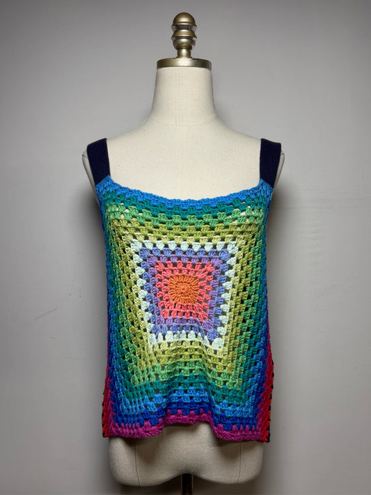 M Women Size M Pistola Vivienne Crochet Rainbow Pure Cotton Pre-owned Top