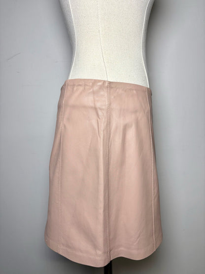 S Women Size S Alexander Wang Dusty Pink Solid Leather Pre-owned Skirt