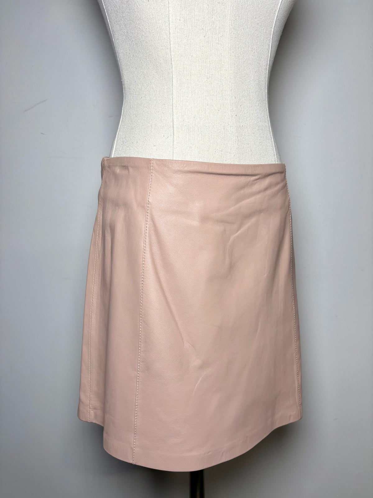 S Women Size S Alexander Wang Dusty Pink Solid Leather Pre-owned Skirt