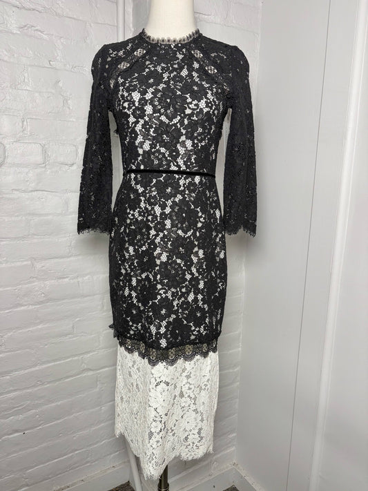 S Women Size S Alexis Black, White Dress