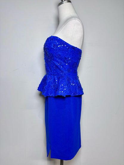 S Women Size S Dress the Population Cobalt Blue Sequins Women's Dress