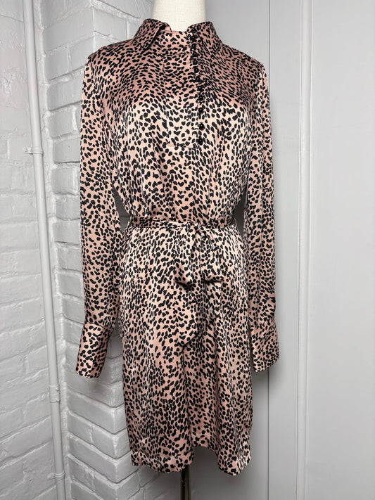 S Women Size S Equipment Tan, Black Print Dress