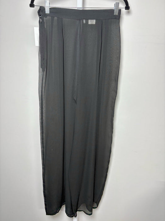 S Women Size S Genny Black Wide Leg Sheer Silk Pants
