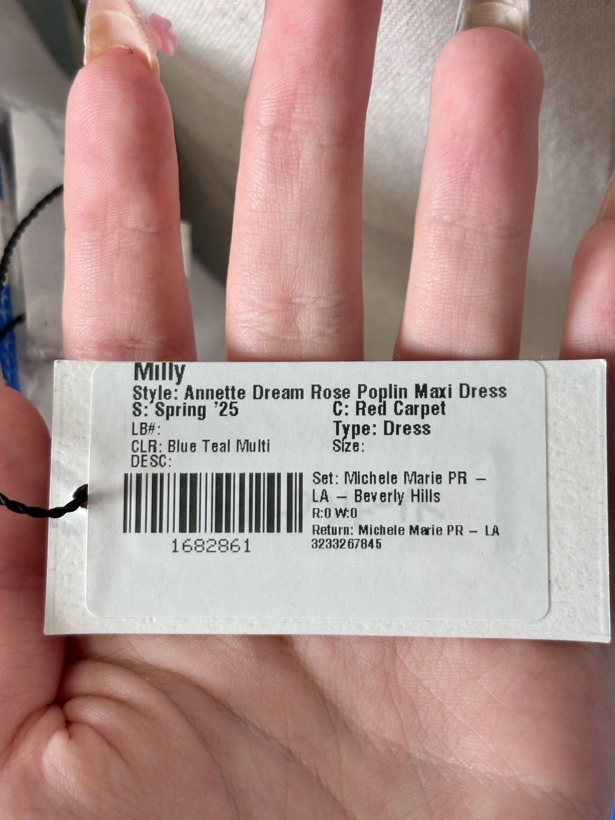 S (Estimate) Women Size S Milly Annette Dream Rose Blue, White Ballgown NWT Pre-owned