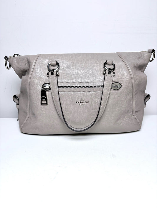 Women's Coach Primrose 37934 Taupe Pebble Leather Pre-Owned Medium Satchel Purse - VIDA STYLE SHOP