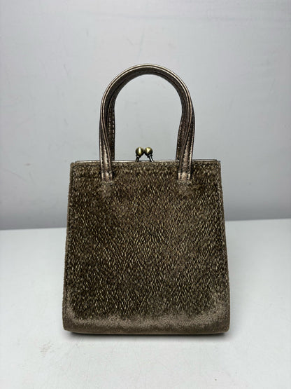 Women's Donald J. Pliner Bronze Shimmery Velvet Fabric Pre-Owned Mini Purse