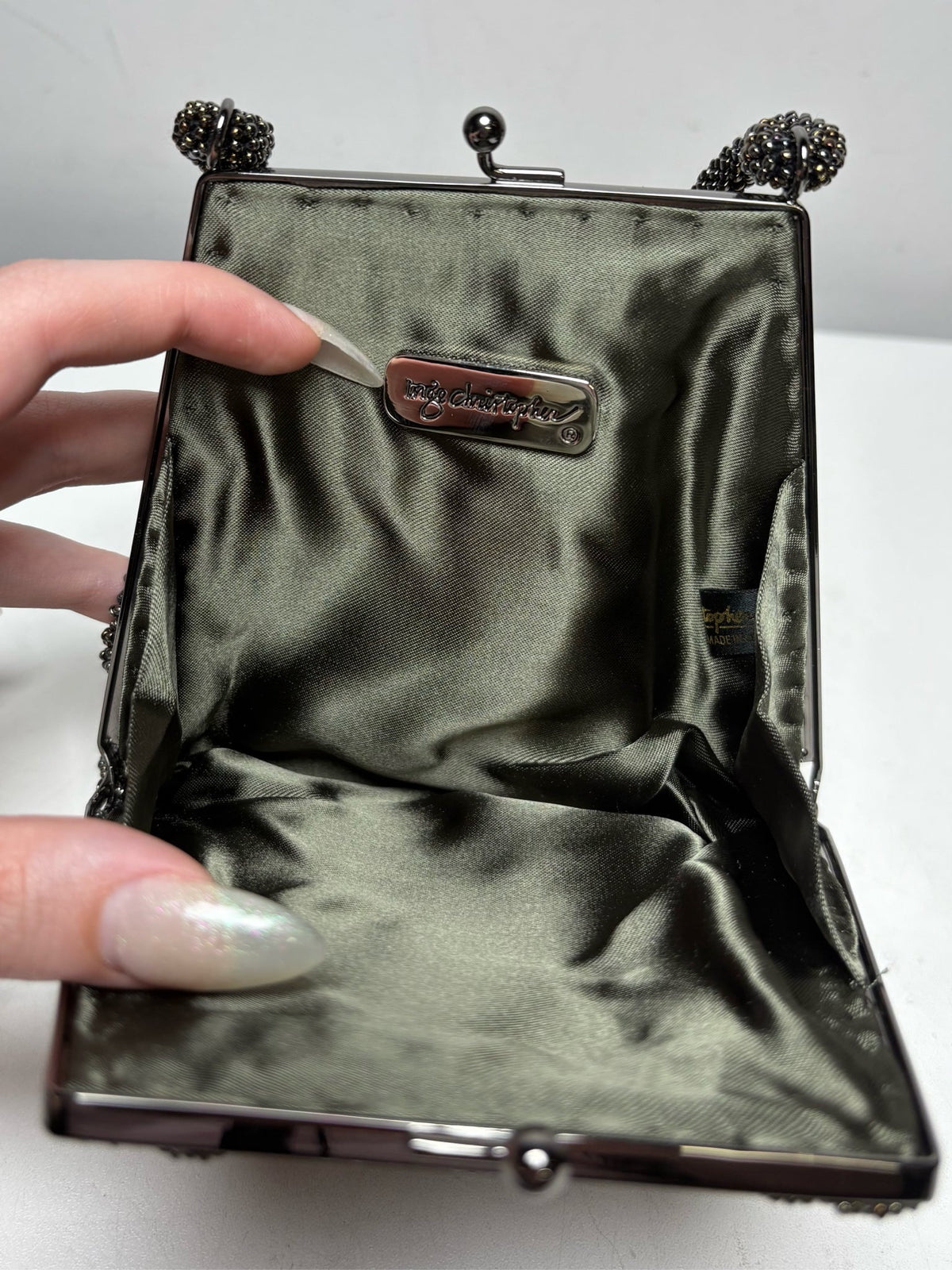 Women's Inge Christopher Bronze Beaded Vintage NWT Pre-Owned Mini Purse
