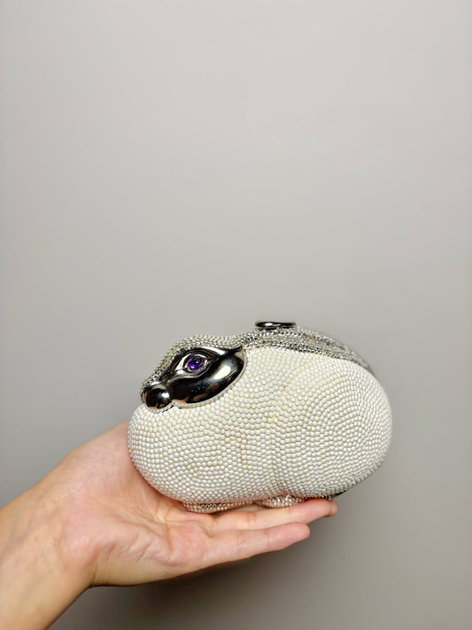 Women's Judith Leiber Rabbit Vintage Metal, Swarovski Crystals Pre-owned Purse - VIDA STYLE SHOP