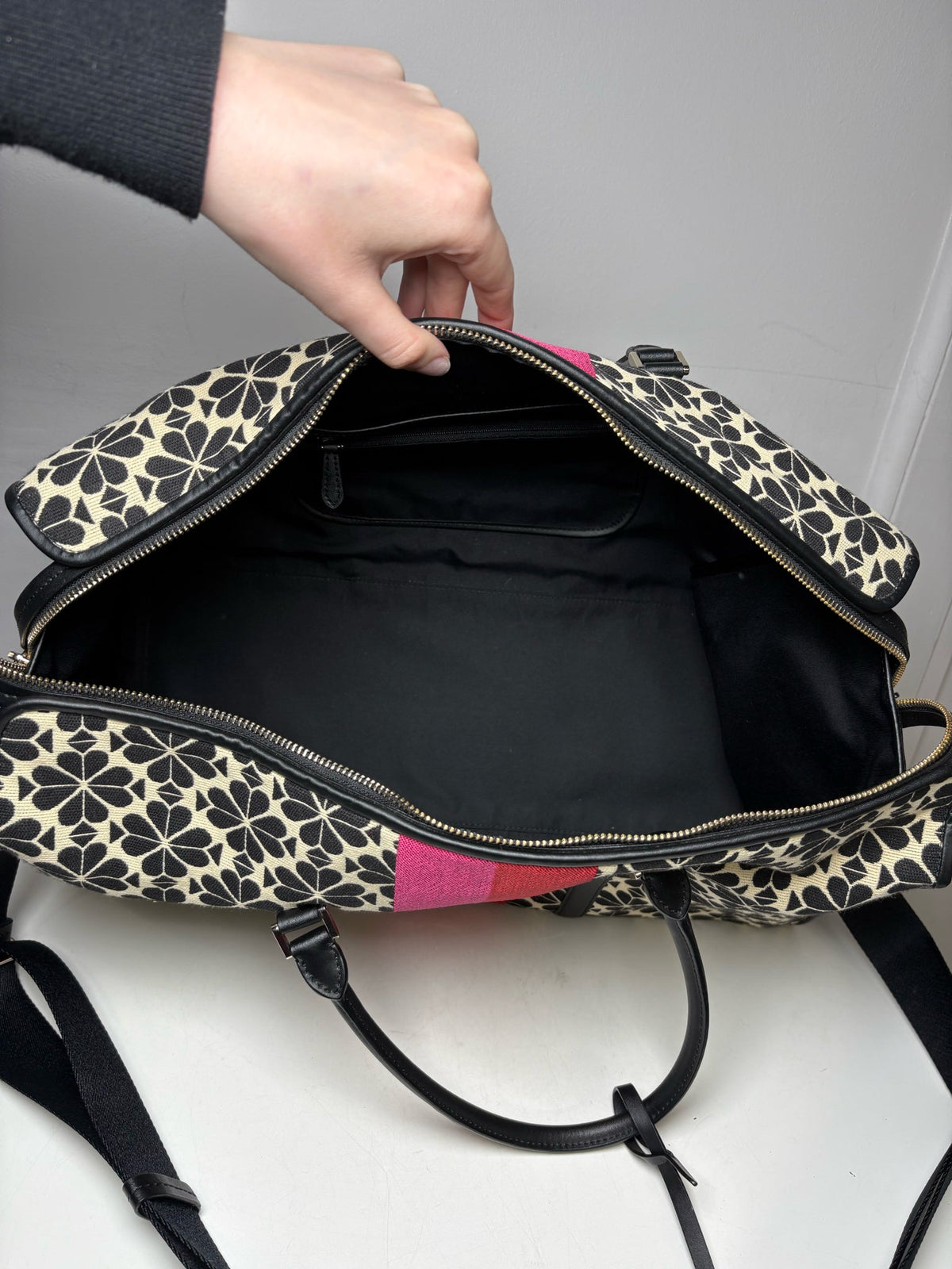 Women's Kate Spade New York Canvas Leather Vintage Early 2000s Pre-Owned Weekender Tote - VIDA STYLE SHOP